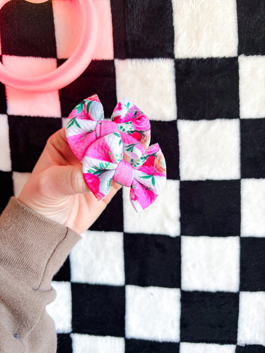 Pink stripe flower mini piggies